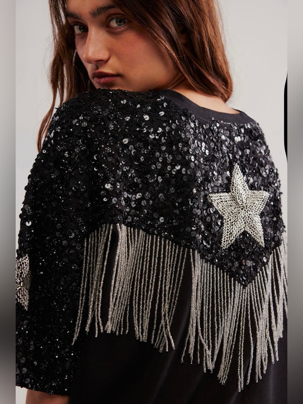 NWOT Star Fringe Boxy Tee - Picture 4 of 6